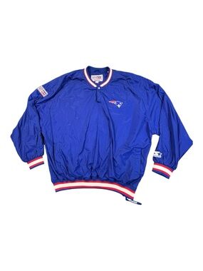 VTG New England Patriots Men 2XL Blue Starter NFL Pro Line Pullover Jacket 90s